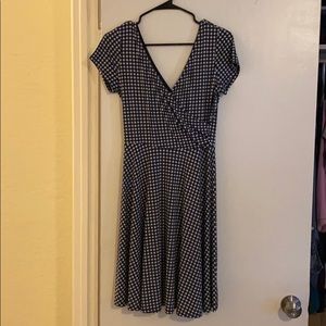 Navy & white checkered dress